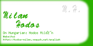 milan hodos business card